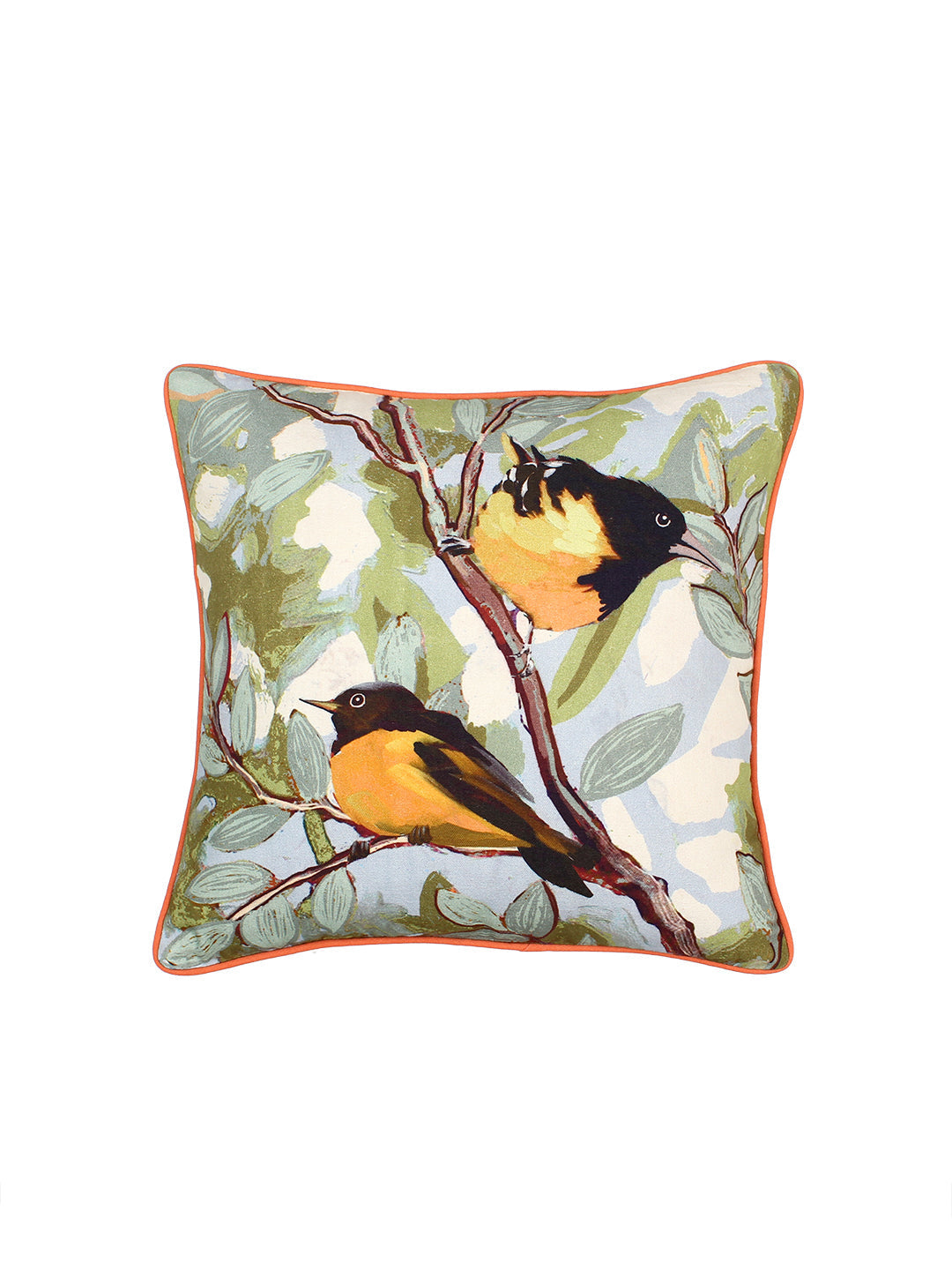 The Native Oriole Cushion Cover (Green) - Medium