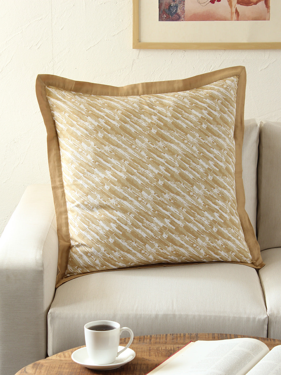 Tulika Cushion Cover (Beige)