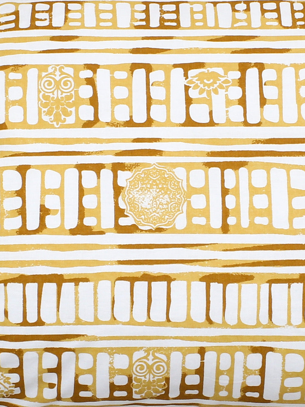 Sanchi Yellow Fitted Sheet with Pillow Cover