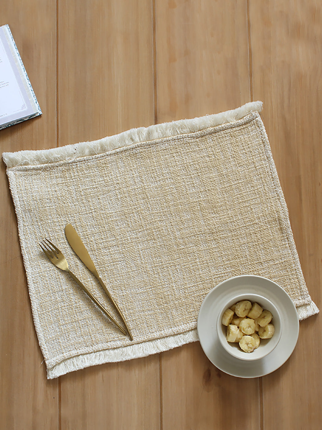 Matsya Vala Placemat Set Of 2 Placemats (Beige)